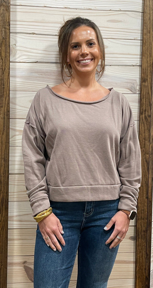 Hello Fall Top- Mocha