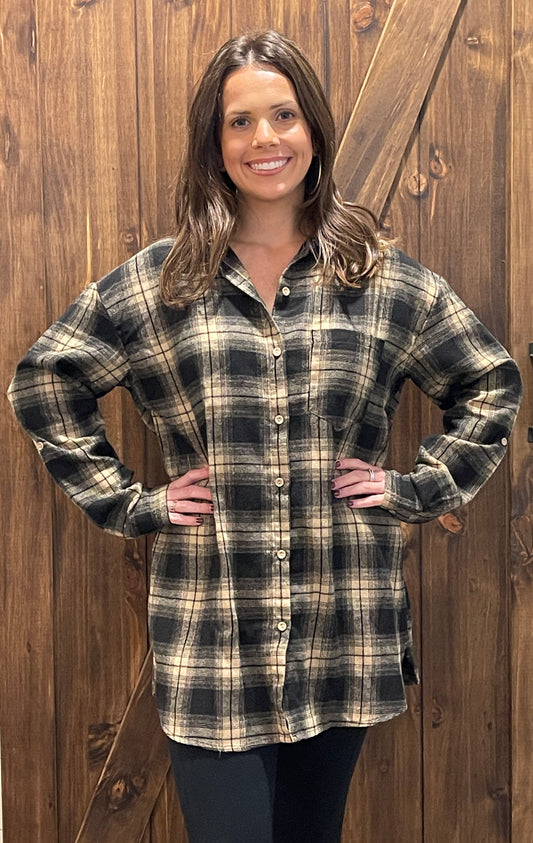 Here for the Fall Plaid Button Down