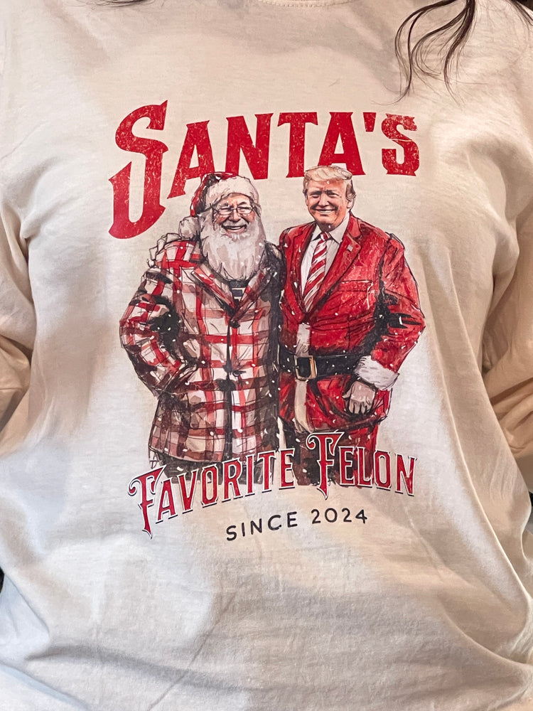 Santa's Favorite Felon LS Tee