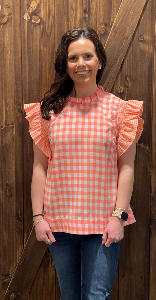 Carried Away Gingham Top