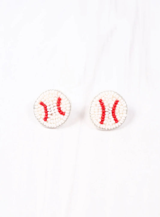 First Pitch Baseball Earrings