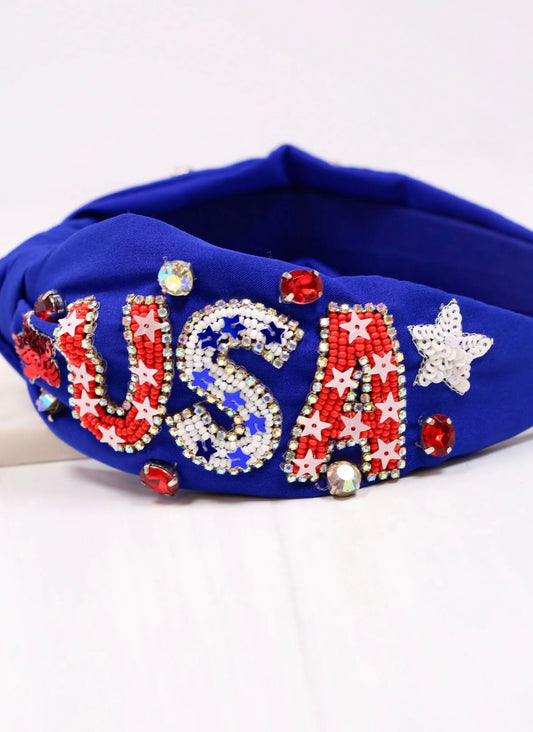 USA Embellished Headband