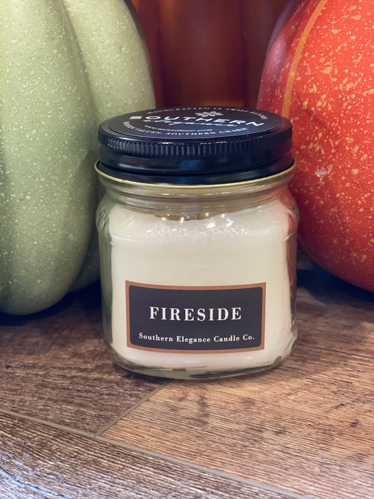 8oz. Mason Jar Candle: Fireside