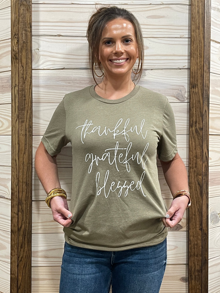 Thankful Grateful Blessed Tee