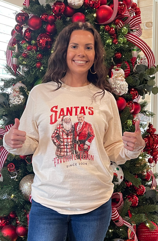 Santa's Favorite Felon LS Tee