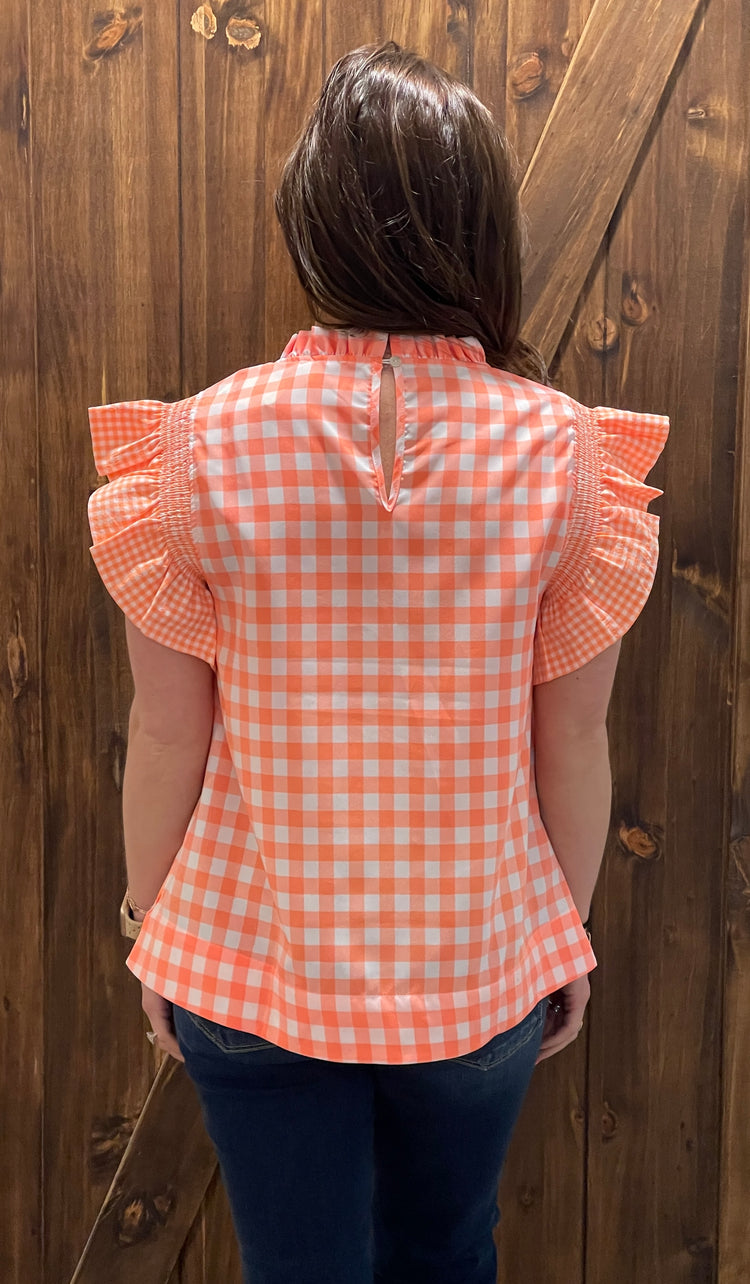 Carried Away Gingham Top