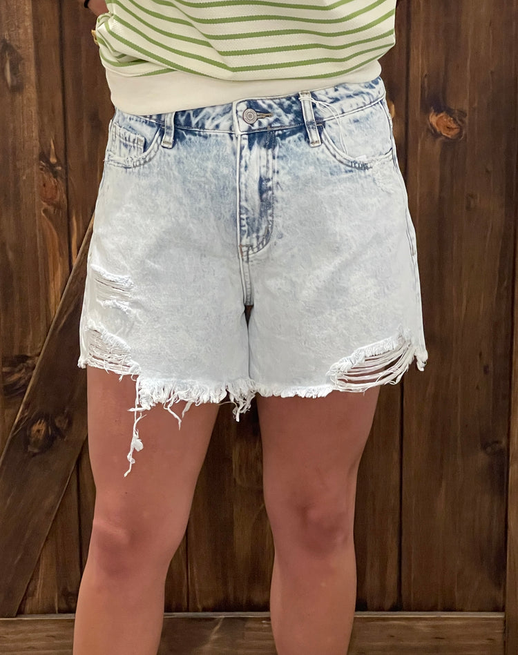 Vervet: High Rise Distressed Shorts