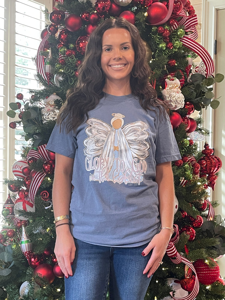 Watercolor Glory to God Angel Tee