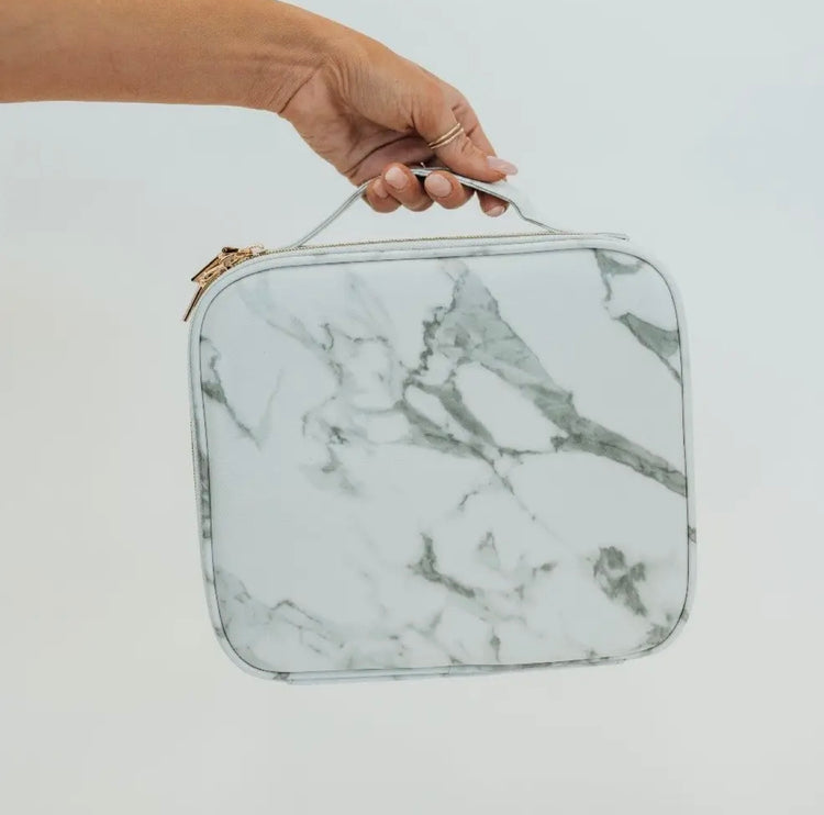 Cosmetic Case- White Marble