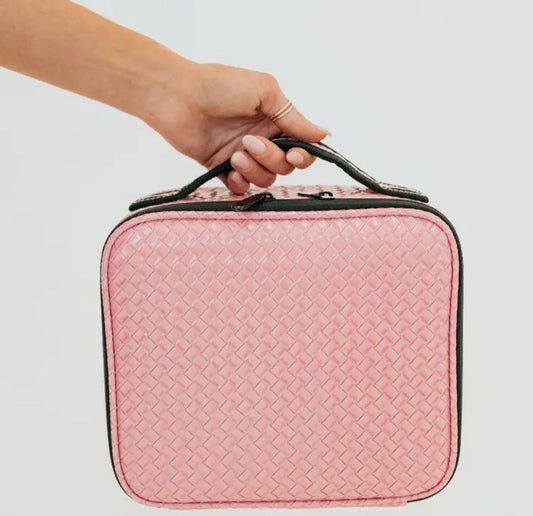 Cosmetic Case- Woven Pink