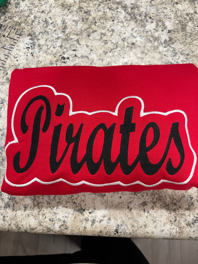 PIRATES Sweatshirt Outlined- Red