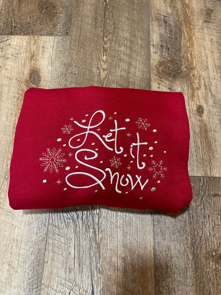 Let It Snow Sweatshirt- Burgundy