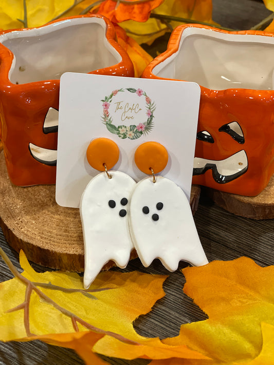 The Friendly Ghost Earrings- Orange