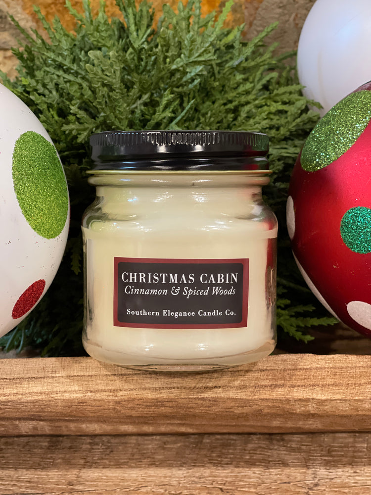 8oz. Mason Jar Candle: Christmas Cabin