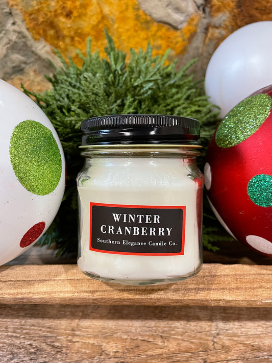 8oz. Mason Jar Candle: Winter Cranberry