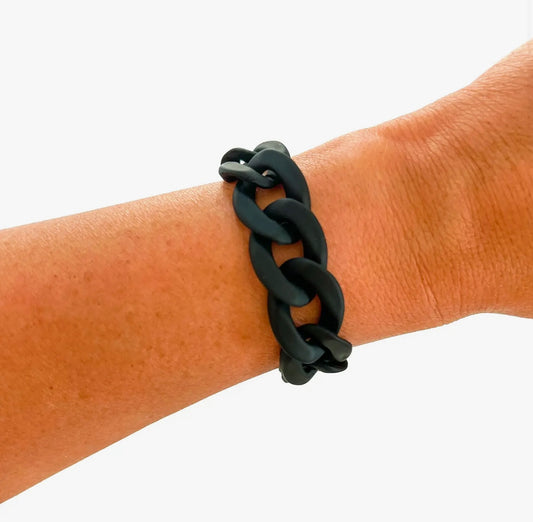 Chunky Chain Link Bracelet- Matte Black