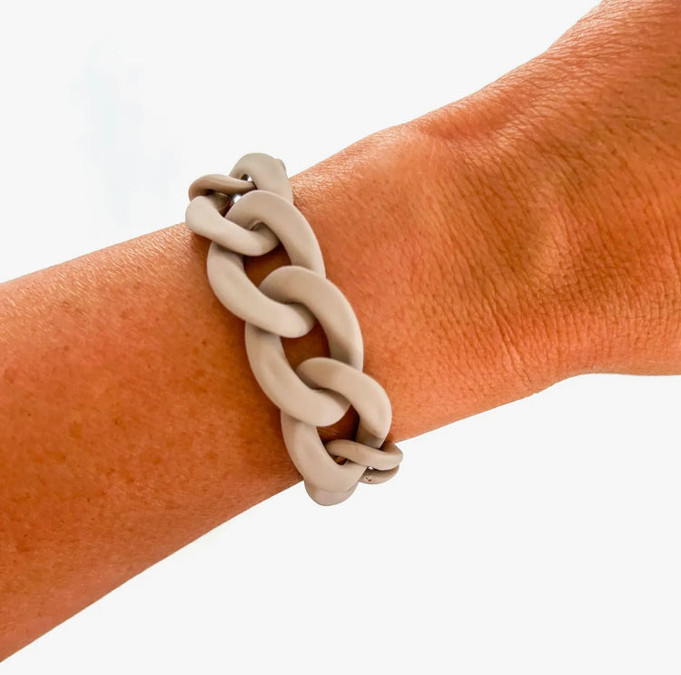 Chunky Chain Link Bracelet- Matte Khaki