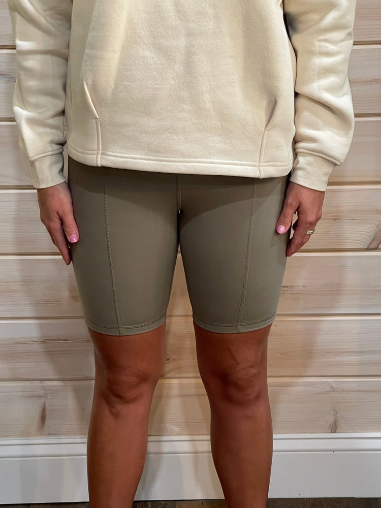 Sweetheart Highwaist Biker Shorts- Mocha