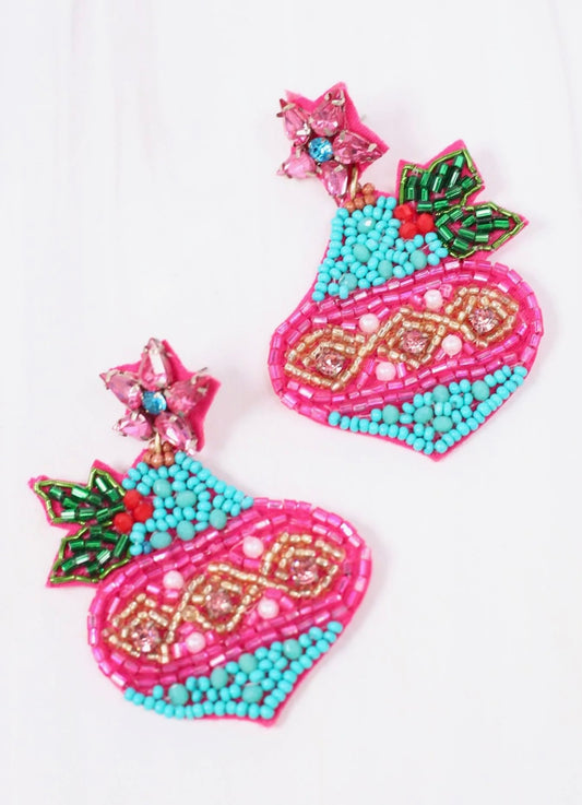 Pink Ornament Earrings