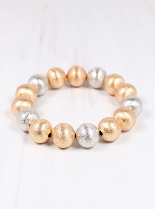 Gold & Silver Textured Bracelet