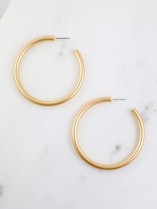 Matte Gold Hoop Earrings