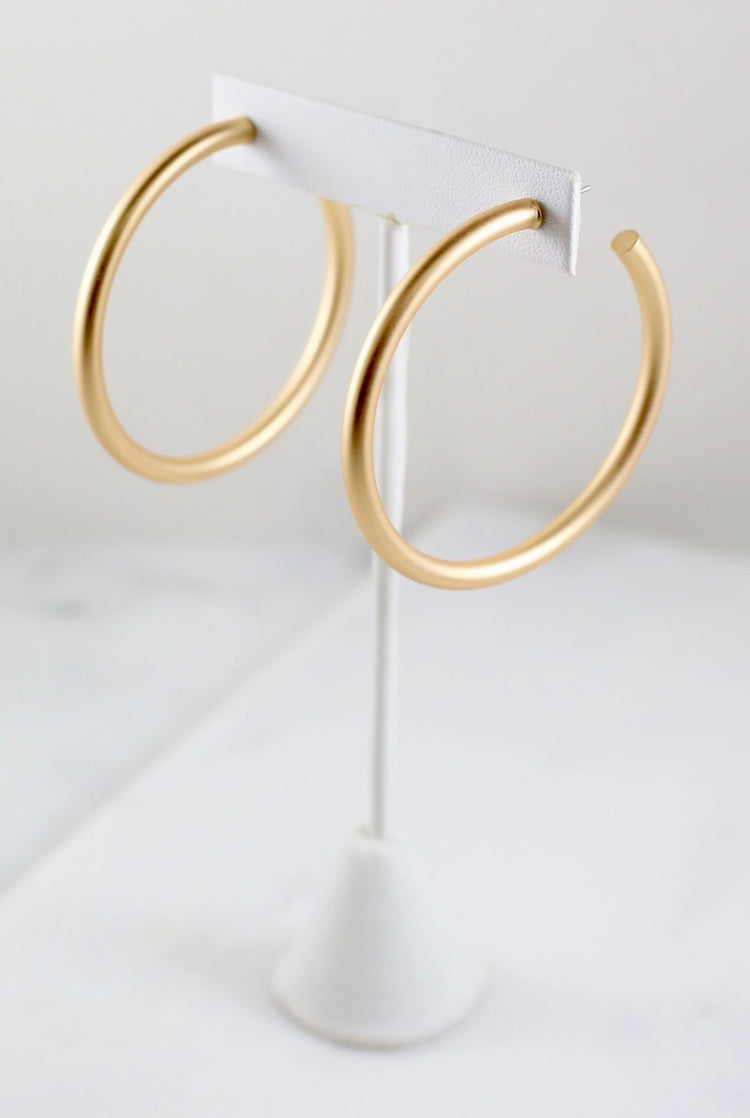 Matte Gold Hoop Earrings