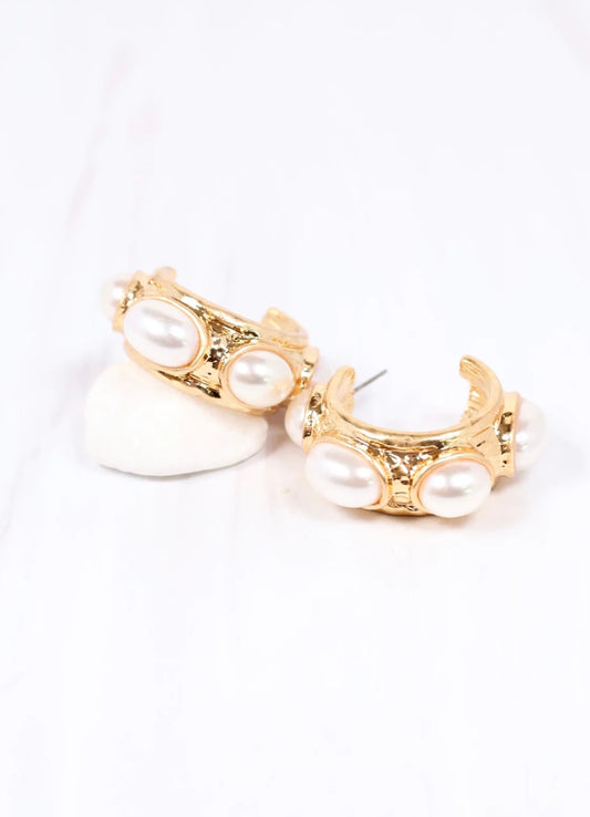 Pearl Hoop Earrings