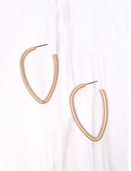 Clayhurst Hoop Earrings- Matte Gold