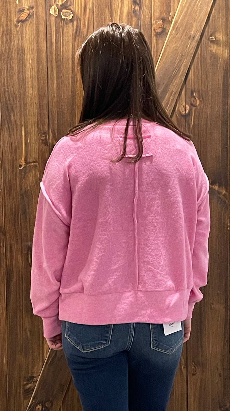 Lets Get Cozy Sweater- Candy Pink