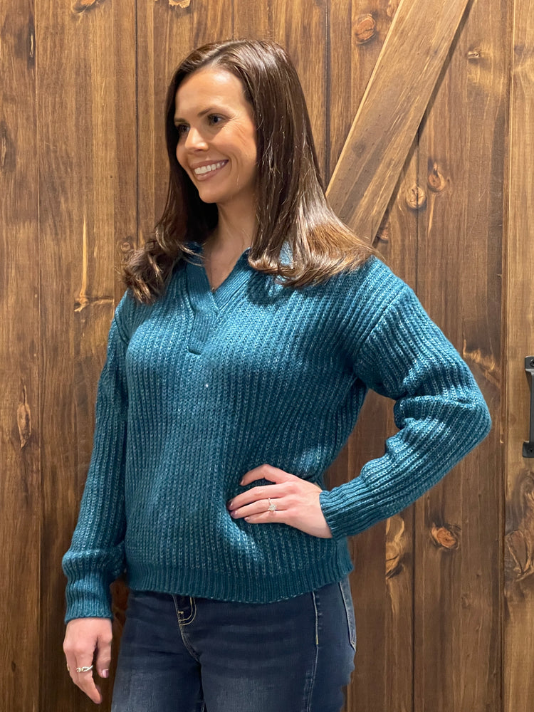 Easy as Pie Sweater- Teal