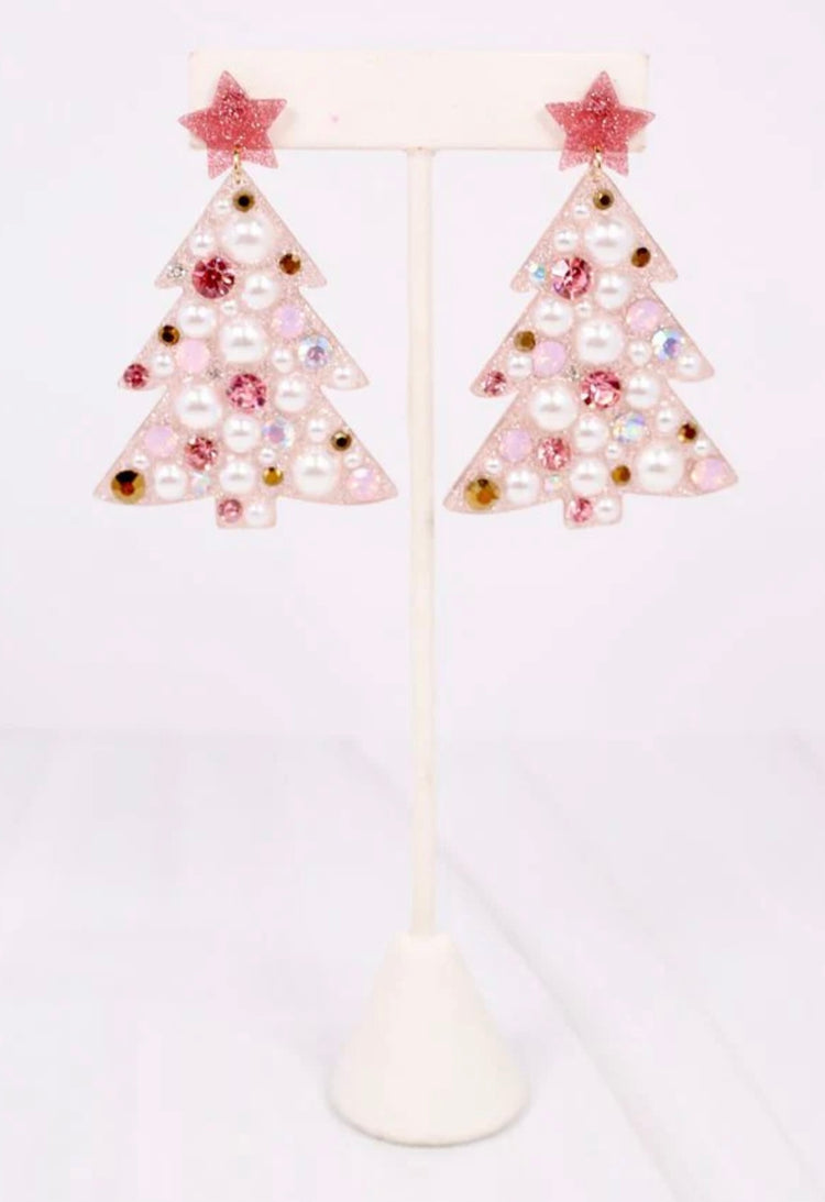 Pink Wonderland Tree Earrings