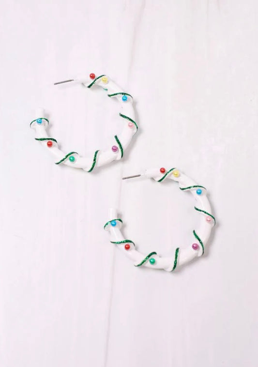 Christmas Lights Hoop Earrings