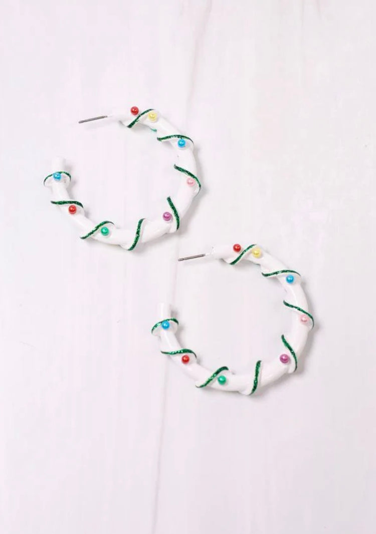 Christmas Lights Hoop Earrings