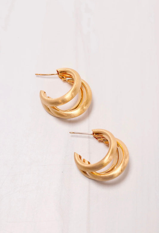 Triple Row Hoop Earrings