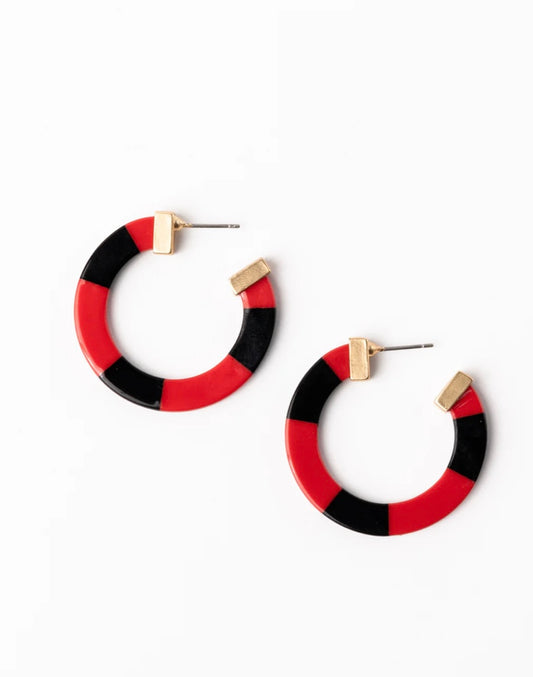 Melody Earrings- Red & Black