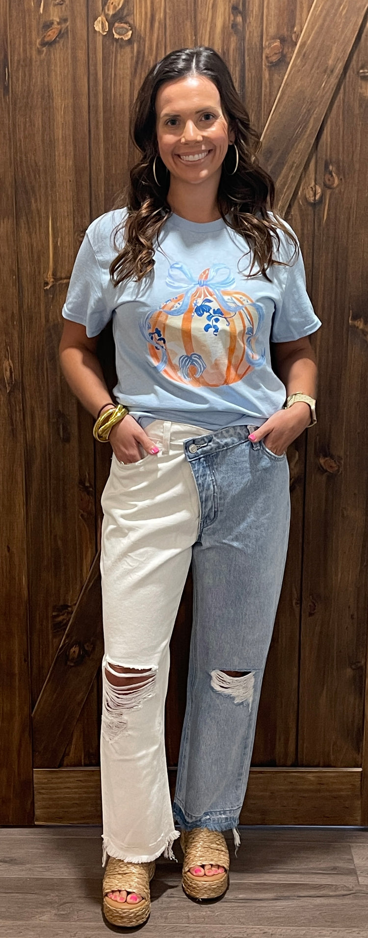 Blue Chinoiserie Pumpkin Graphic Tee