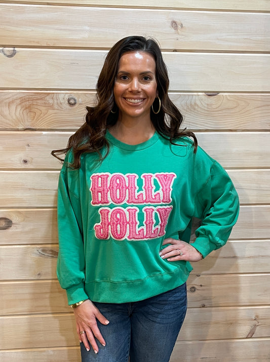 Millie Sweatshirt: Holly Jolly