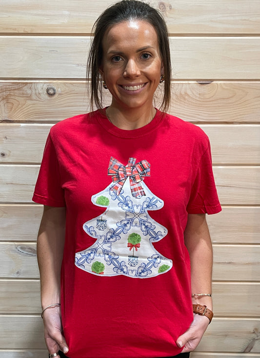 'Tis the Season Chinoiserie Christmas Tree Tee