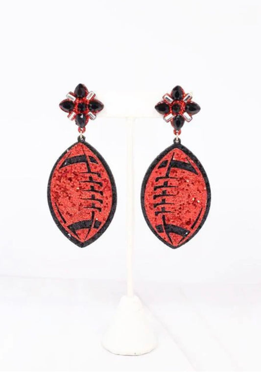 Fields Glitter Football Earrings