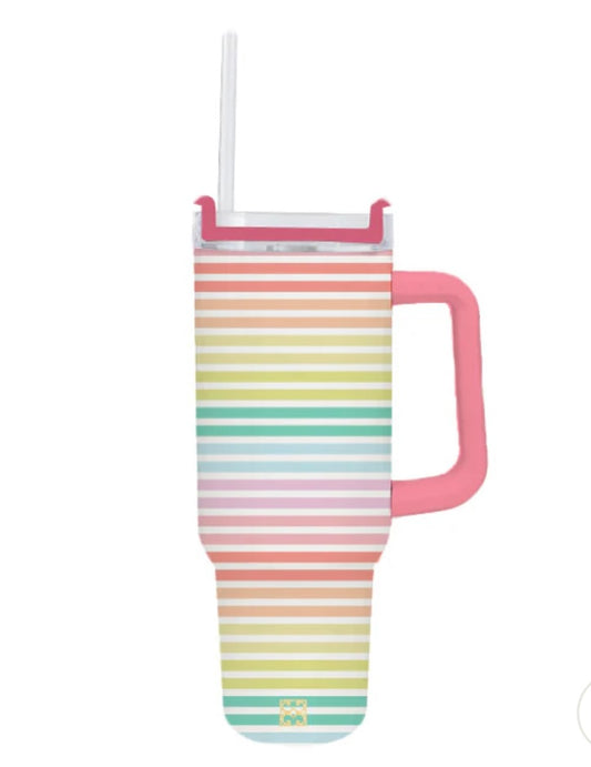 To Go Handle Tumbler- Sunset Stripe