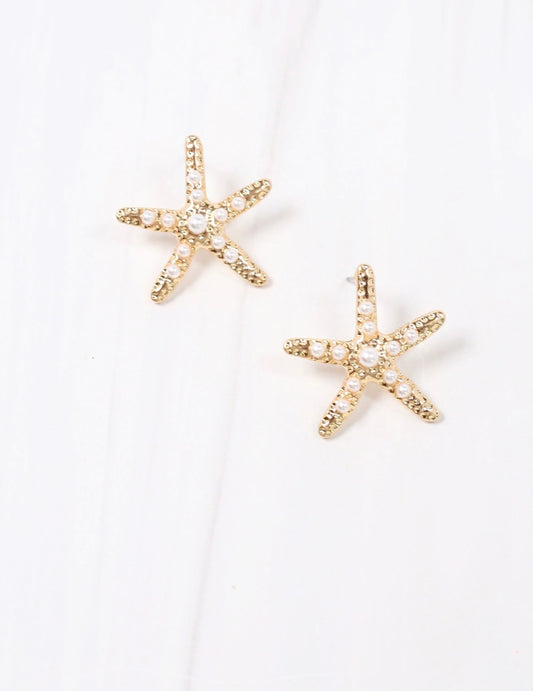 Pearl Starfish Earrings