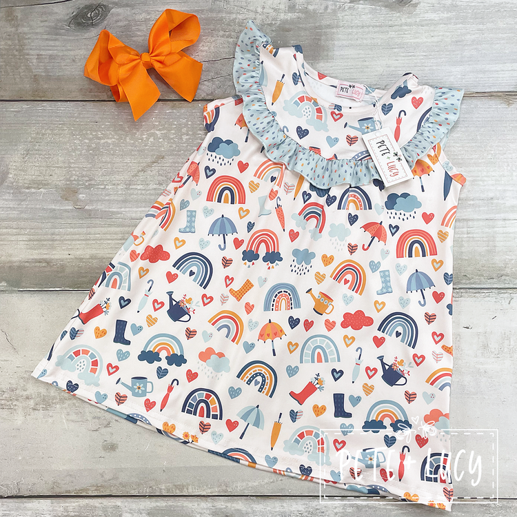 April Showers Short Sleeve Dress