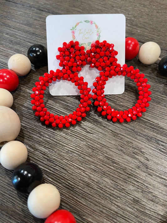 Red Beaded Earrings