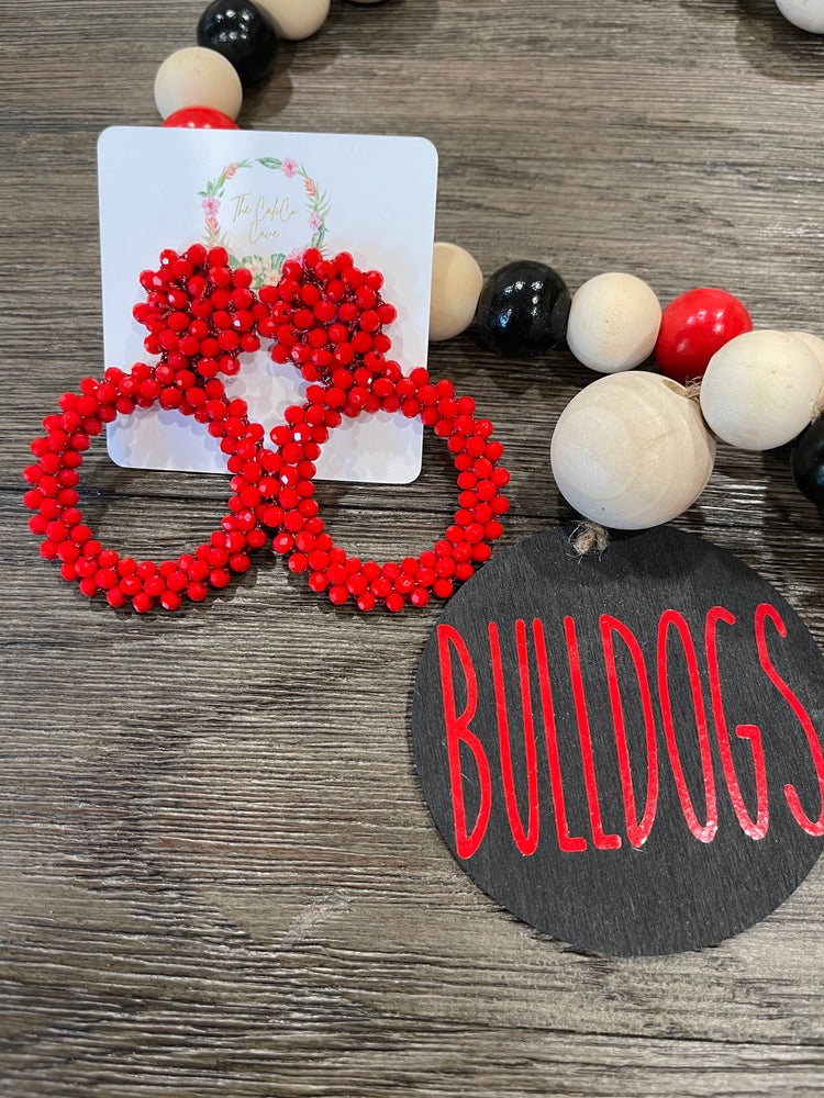 Red Beaded Earrings