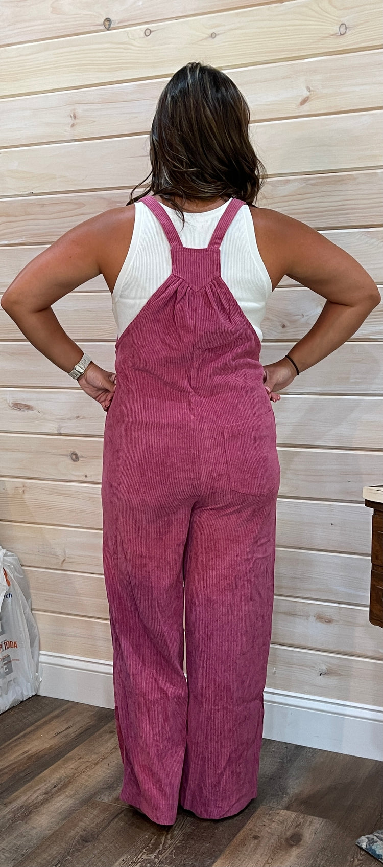 Corduroy Overalls- Orchid