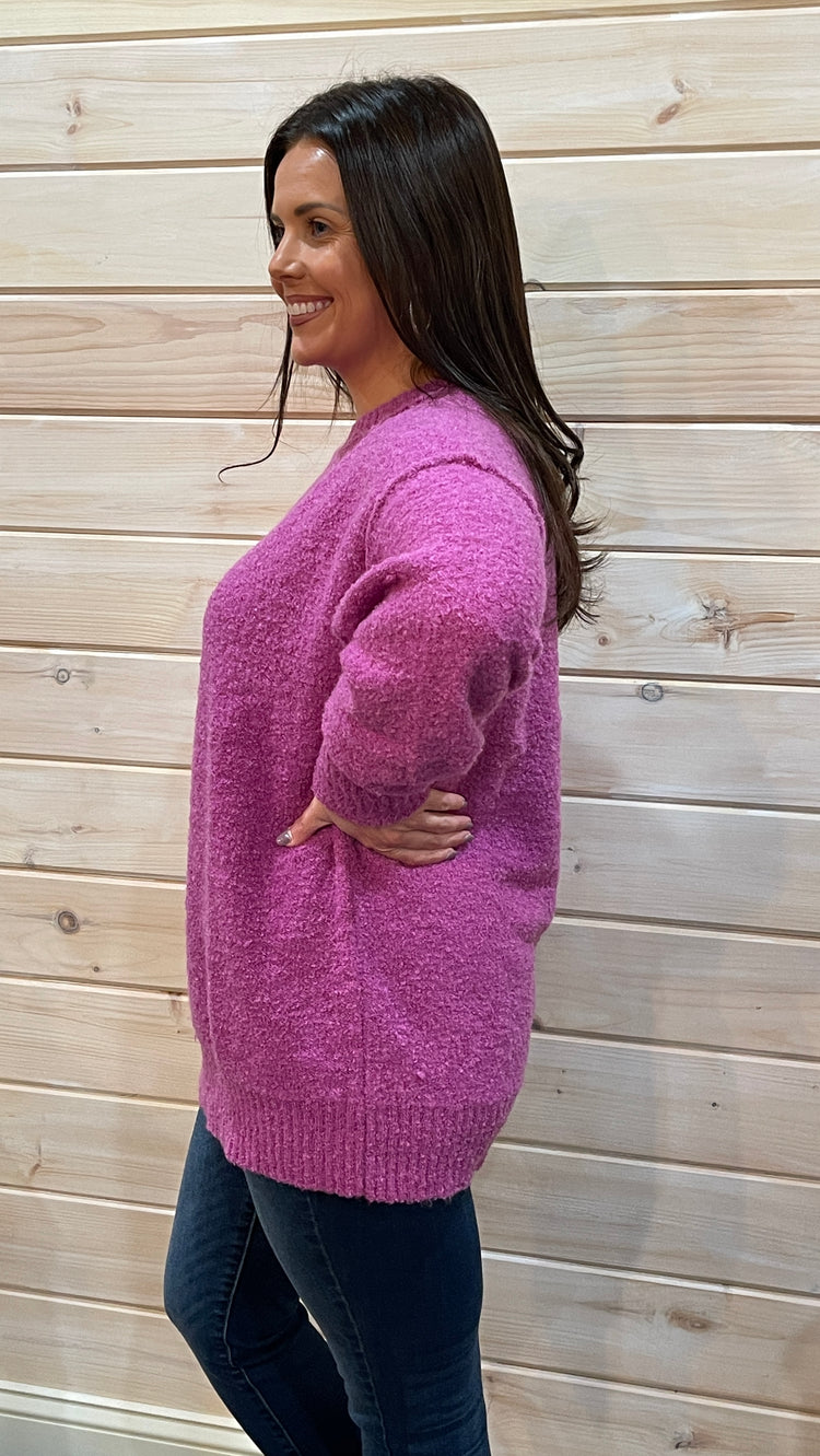 Happy Days Sweater- Dark Lavender