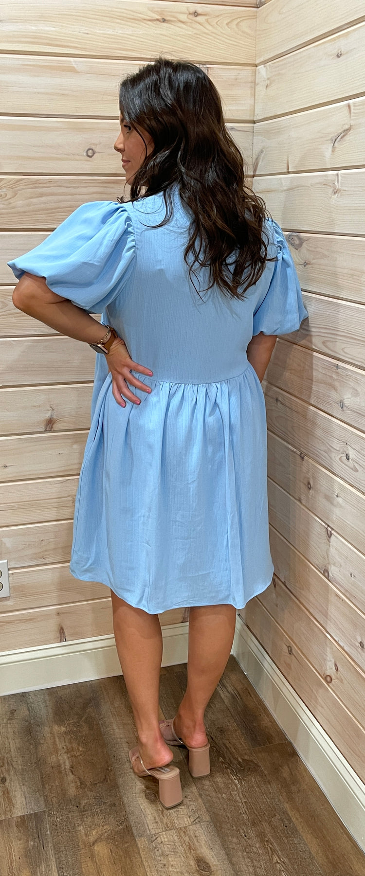 Skies Always Blue Button Up Dress