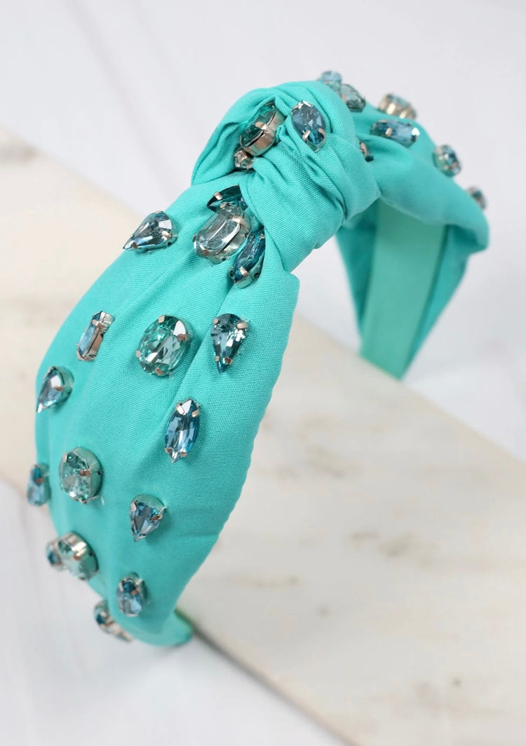 Brighter Days Jeweled Headband- Turquoise