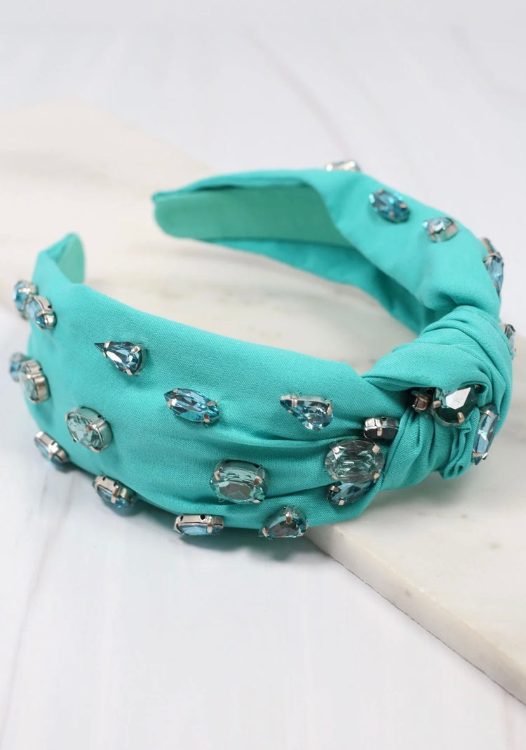 Brighter Days Jeweled Headband- Turquoise