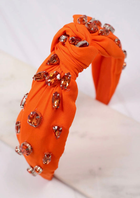 Brighter Days Jeweled Headband- Orange